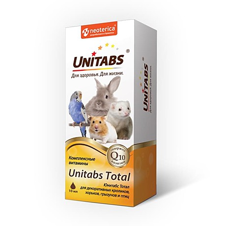 Unitabs Тотал Комплексные витамины для грызунов и птиц 10мл