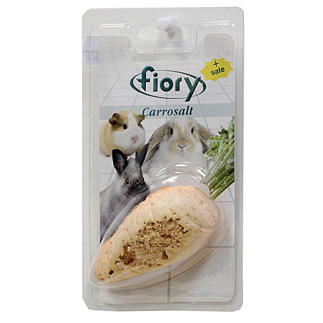 Fiory Био-камень для грызунов Carrosalt с солью, в форме моркови 65г