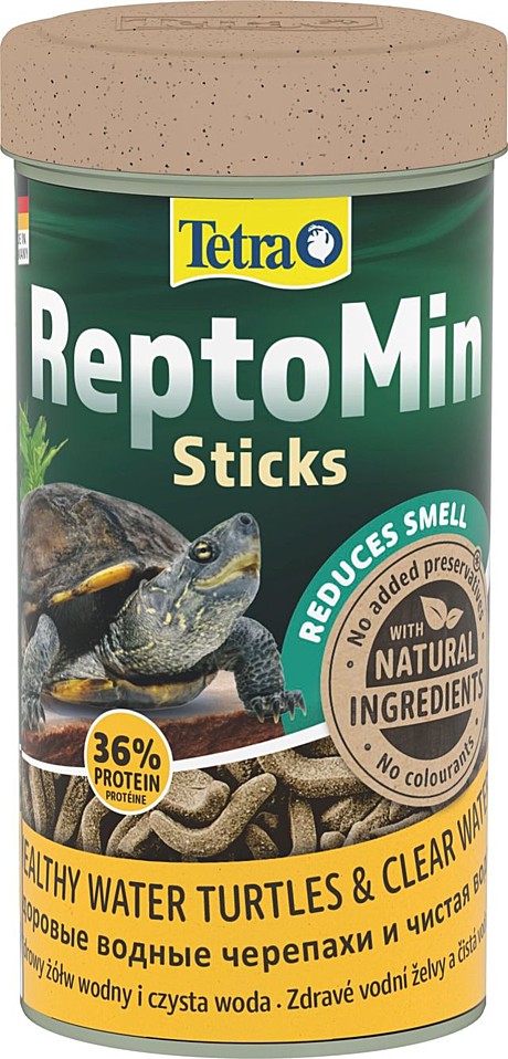 Tetra ReptoMin Основной корм для водных черепах, палочки 1л