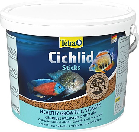 Tetra Cichlid Sticks Основной корм для цихлид и других крупных рыб (палочки) 10л