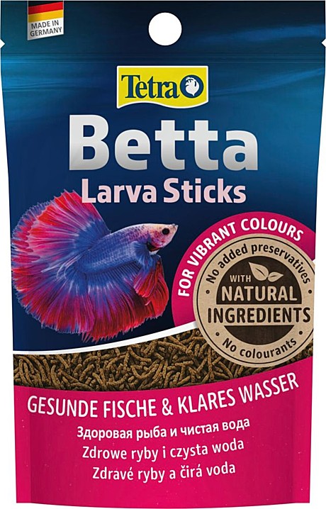 Tetra Betta LarvaSticks Cбалансированный корм для петушков и других лабиринтовых рыб 5г