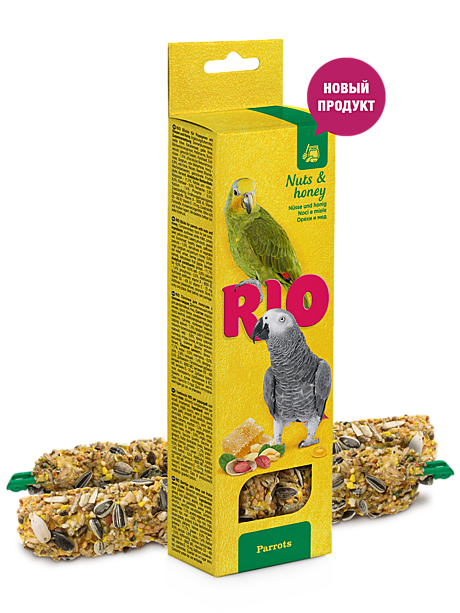 Rio Палочки для крупных попугаев с медом и орехами 2х90г
