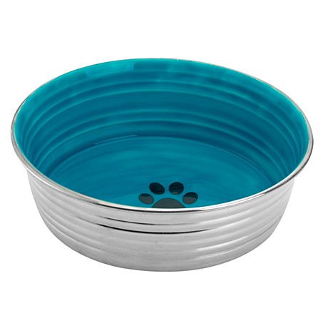 Mr.Kranch Миска Cyclo из нержавеющей стали с керам. покрытием, нескользящее основание, голубая 2,7л