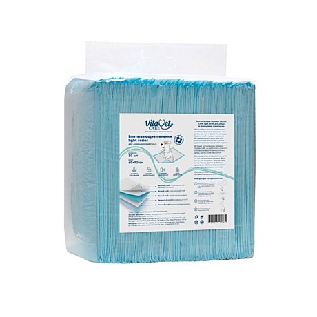 VitaVet Care Light series Пеленки впитывающие для животных 60х90см 50шт