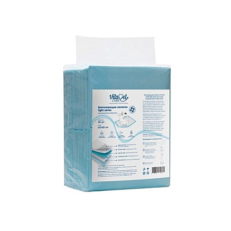 VitaVet Care Light series Пеленки впитывающие для животных 60х40см 50шт