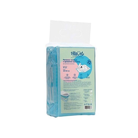 VitaVet Care Пеленки гелевые, впитывающие, с ароматом жасмина 40х60см 12шт