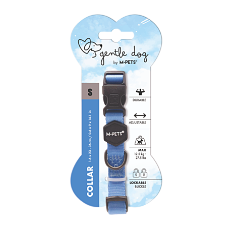 M-Pets Ошейник для собак GENTLE DOG S 23-36 см синий