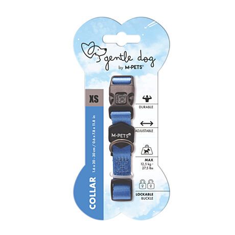 M-Pets Ошейник для собак GENTLE DOG XS 20-30 см синий