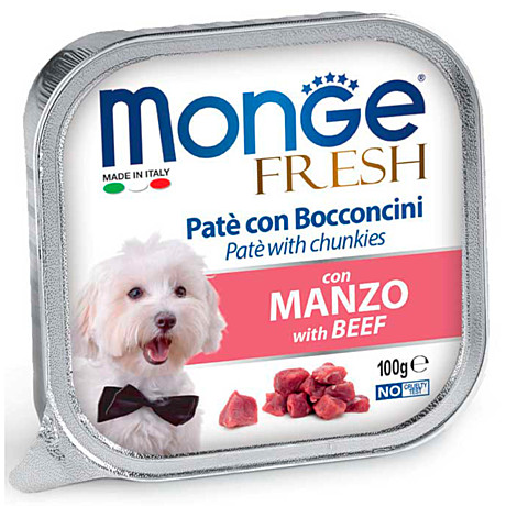 Monge Dog Fresh Консервы для взрослых собак, Говядина 100г