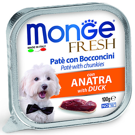 Monge Dog Fresh Консервы для взрослых собак, Утка 100г