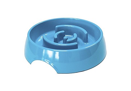 SuperDesign Миска меламиновая для медленного поедания корма, синяя 900мл