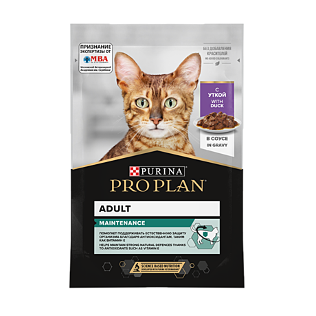 Pro Plan ADULT MAINTENANCE Пауч для взрослых кошек, с уткой в соусе 85г
