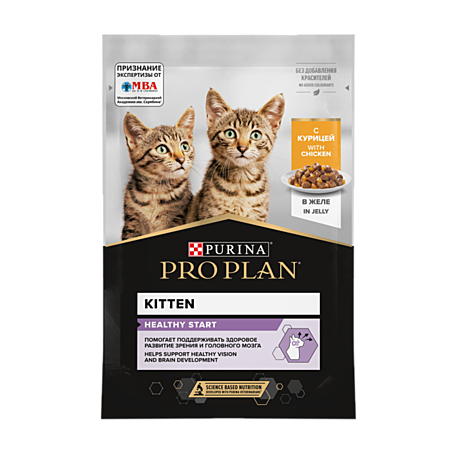 Pro Plan KITTEN HEALTHY START Пауч для котят, курица в желе 85г