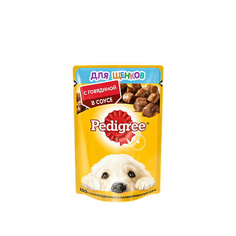 Pedigree Пауч для щенков всех пород, с говядиной в соусе 85г