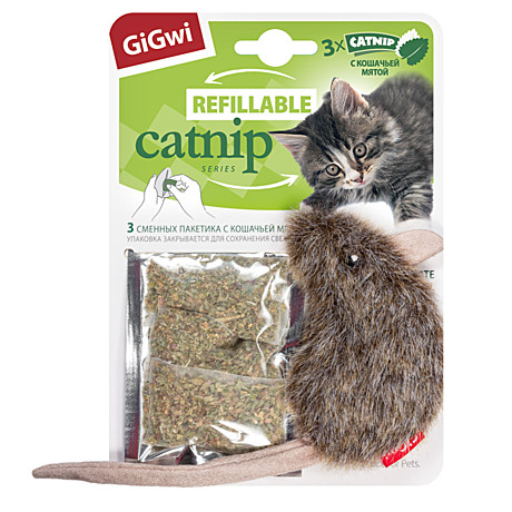 GiGwi REFILLABLE CATNIP Игрушка для кошек 