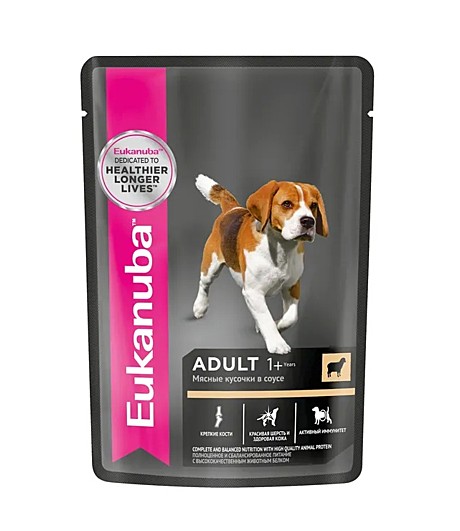 Eukanuba Adult Пауч для взрослых собак всех пород, с ягнёнком в соусе 100г