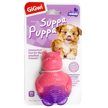 GiGwi Suppa Puppa Игрушка для собак Бегемотик с пищалкой