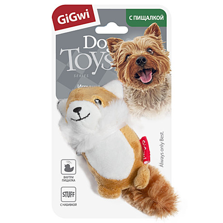 GiGwi Dog Toys Игрушка для собак Лисичка с пищалкой