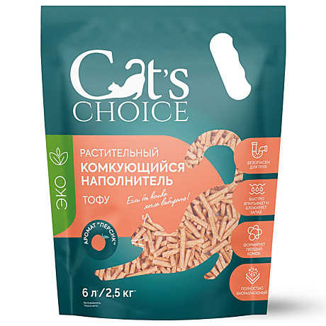 Cat's choice Тофу растительный комкующийся наполнитель, с ароматом 
