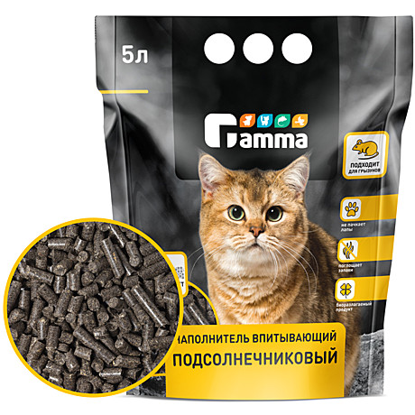 Gamma Наполнитель впитывающий подсолнечниковый 5л