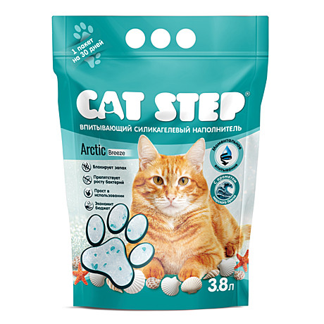 Cat Step Arctic Breeze Впитывающий силикагелевый наполнитель 3,8л