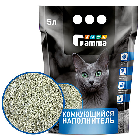 Gamma Наполнитель комкующийся минеральный 5л