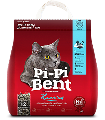 Pi-Pi-Bent Classic Наполнитель для кошачьего туалета комкующийся 5кг