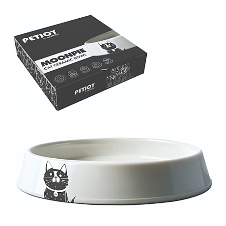M-Pets Миска керамическая PETJOY черно-белая 400мл