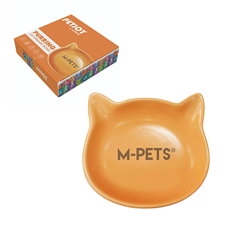 M-Pets Миска керамическая с ушками PETJOY оранжевая 300мл