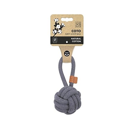 M-Pets Игрушка для собак СОТО мяч-петля, 8см, цвет серый