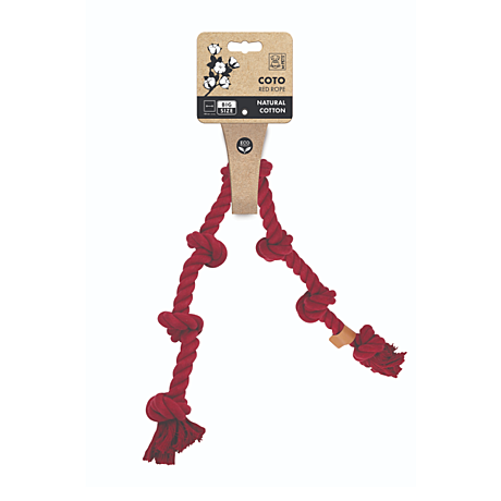 M-Pets Игрушка для собак COTO перетяжка канат красная 105см (хлопок)