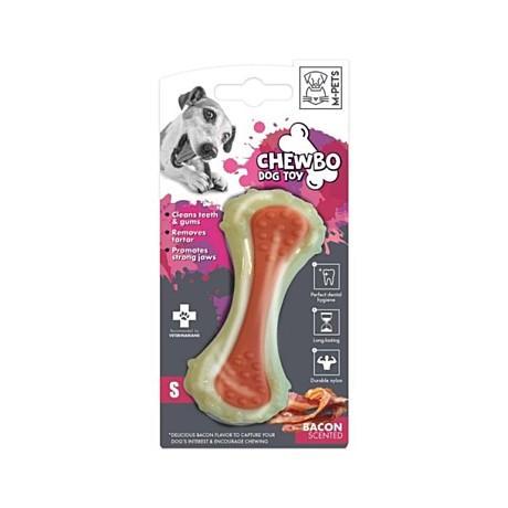 M-Pets Игрушка для собак CHEWBO Кость, с ароматом бекона, нейлон, размер S, 10,4см
