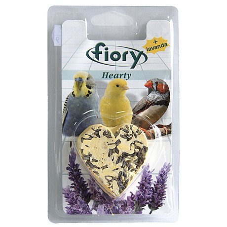 Fiory Био-камень для птиц Hearty с лавандой в форме сердца 45г