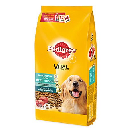 Pedigree Корм для взрослых собак всех пород, с говядиной 13кг