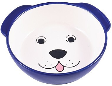 КерамикАрт миска керамическая для собак Мордочка собаки (синяя) 180мл