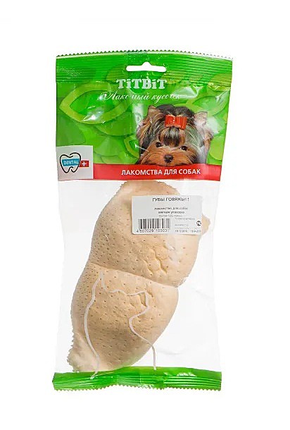 ТитБит Лакомство для собак Губы говяжьи 1