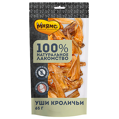 Мнямс Лакомство для собак Уши кроличьи 65г