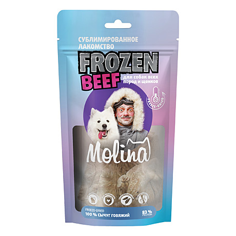 Molina Frozen Beef Сублимированное лакомство для собак и щенков Сычуг говяжий 40г