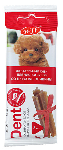 ТитБит Лакомство для мини собак Жевательный снек DENT со вкусом говядины 20г