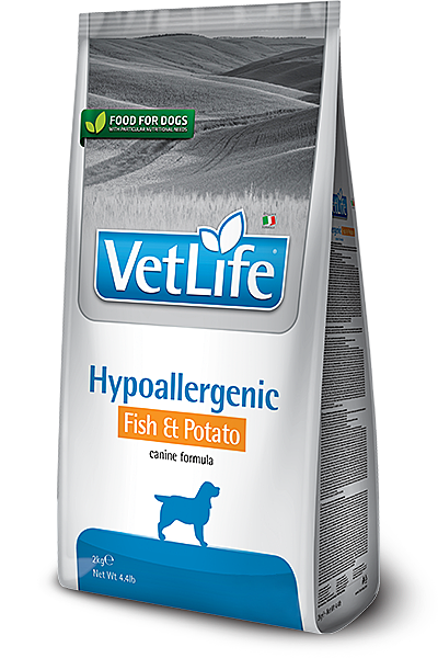 Farmina Vet Life Hypoallergenic Корм диетический для собак при аллергии, рыба с картофелем 2кг