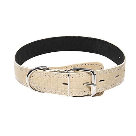 Gamma Ошейник кожаный на синтепоне с тиснением, 36мм*720мм