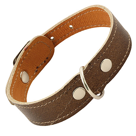 Gamma Ошейник-миди кожаный двойной с расширением, 14*300мм