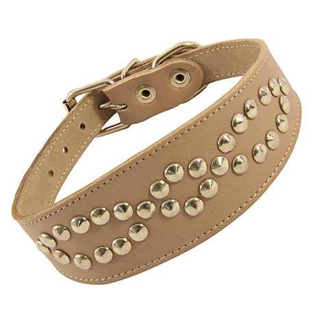 Gamma Ошейник-мини кожаный двойной «Самоцвет» с украшением, 45*400мм