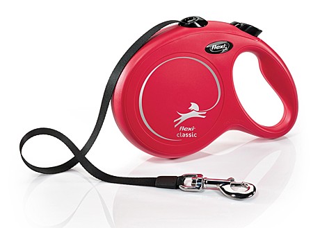 Flexi Поводок-рулетка лента New Classic L, 8 м до 50кг, красная