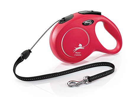 Flexi Поводок-рулетка трос New Classic M, 8м до 20кг, красная