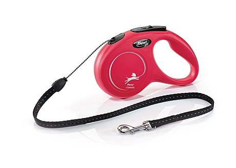Flexi Поводок-рулетка трос New Classic S, 5м до 12кг, красная