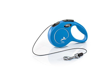 Flexi Поводок-рулетка трос New Classic XS, 3м до 8кг, синяя