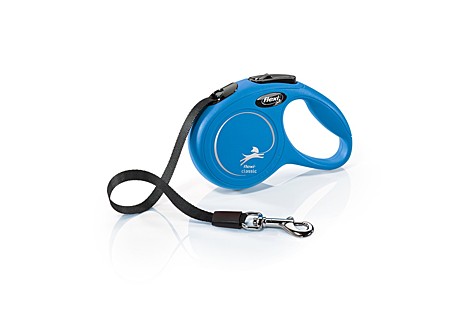 Flexi Поводок-рулетка лента New Classic XS, 3м до 12кг, синяя