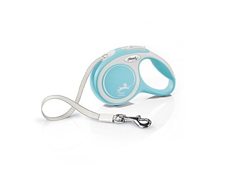 Flexi Поводок-рулетка лента New Comfort XS, 3м до 12кг, голубой
