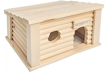 HomePet Деревянный домик для мелких грызунов 